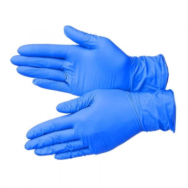 Перчатки одноразовые нитриловые L, Голубые 100 шт 10945625
