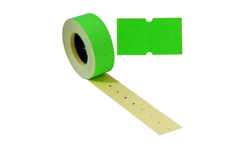 Этикет-лента 21*12 МНК зеленая  прямоугольная (700эт) 